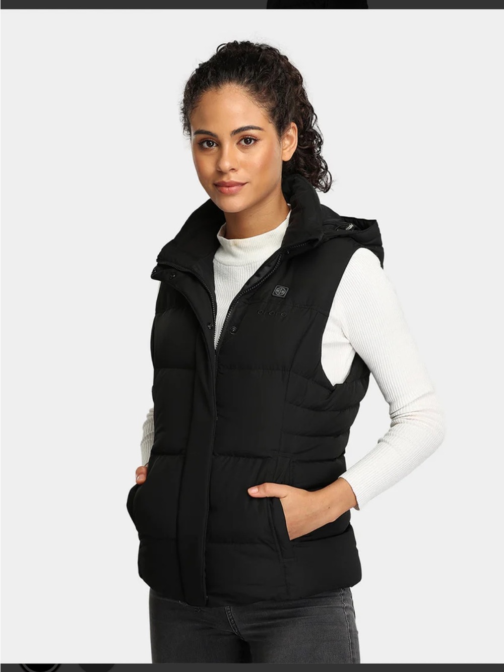 Ororo WOMEN'S HEATED DOWN VEST‎ - BLACK (Apparel ONLY)